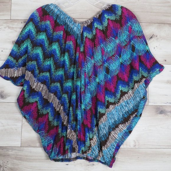 Scott* Women's V-Neck Tie Dolman‎ Sleeves Elastic Waist Blouse~ Size Small - Picture 2 of 14